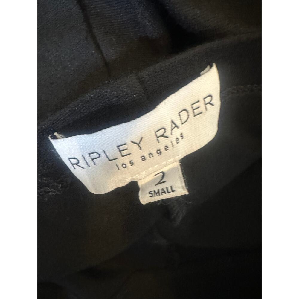 Ripley Rader Ponte Knit Wide Leg Pants Black Size 2 Small High Rise Pull On - Picture 8 of 9